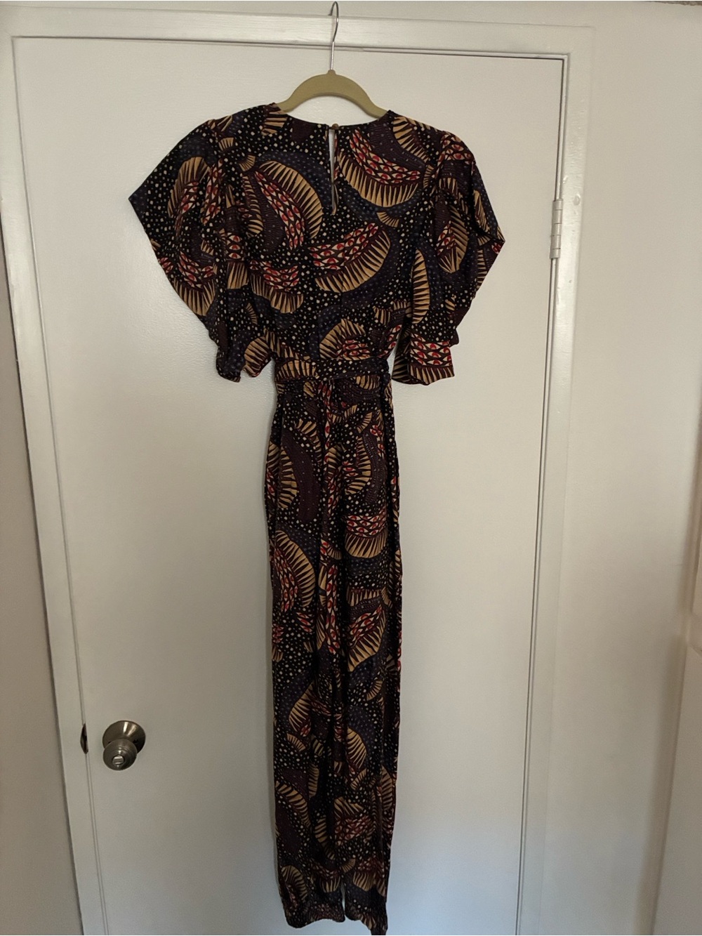 FARM Rio Jumpsuit w/Tie & Pockets Size SMALL & elastic waist/ankles - Picture 12 of 16